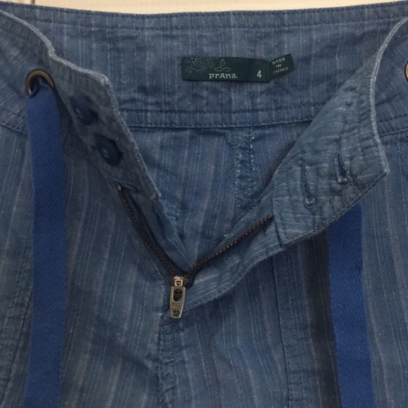 prAna Long Pants Sz 4 Four Pockets Blue Draw String Cotton New - Picture 8 of 8